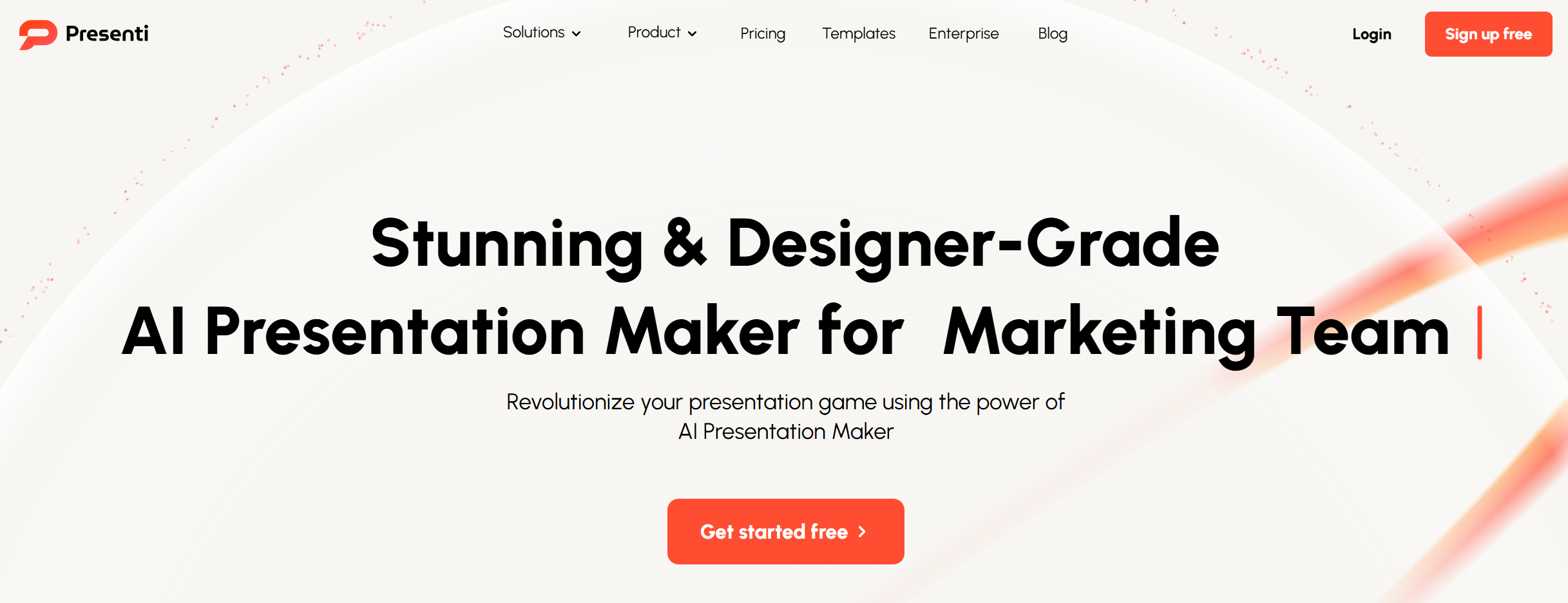 Presenti AI homepage