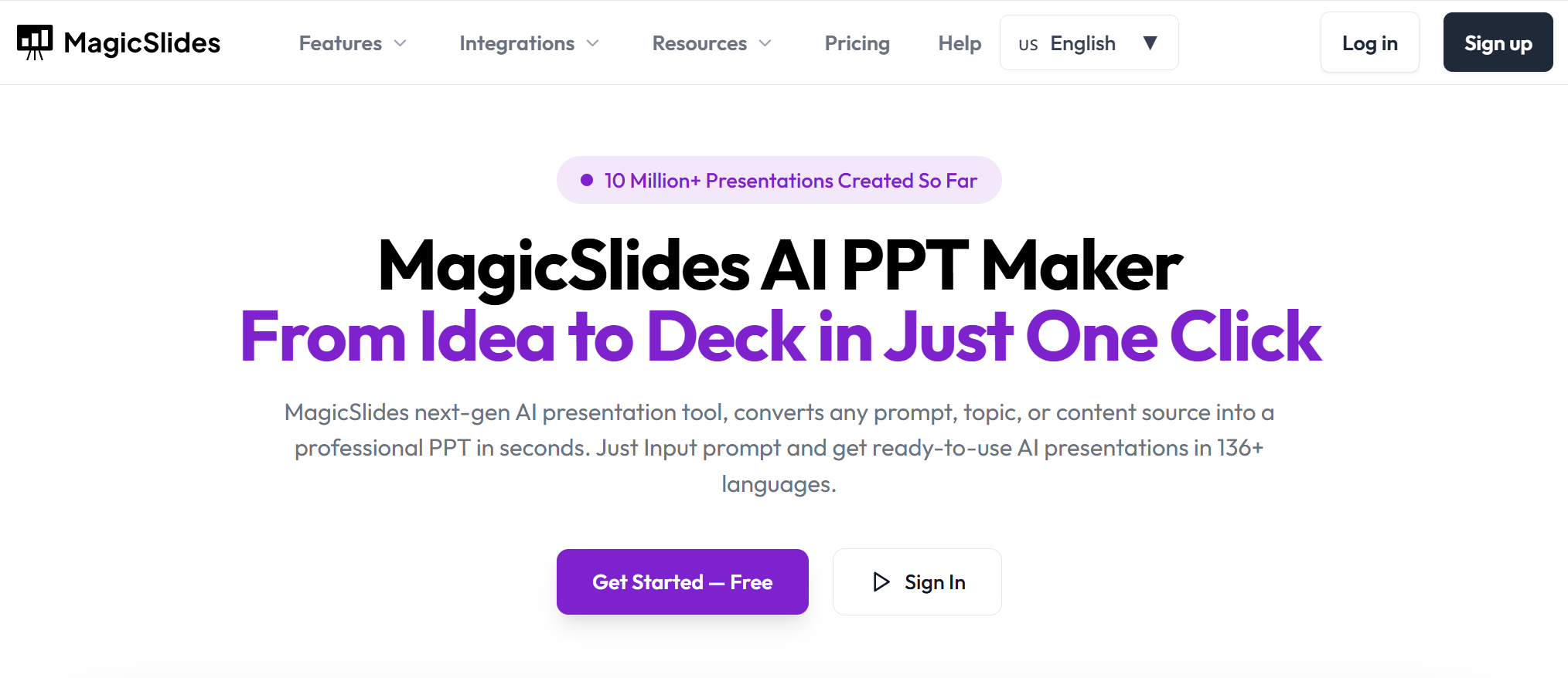 MagicSlides homepage