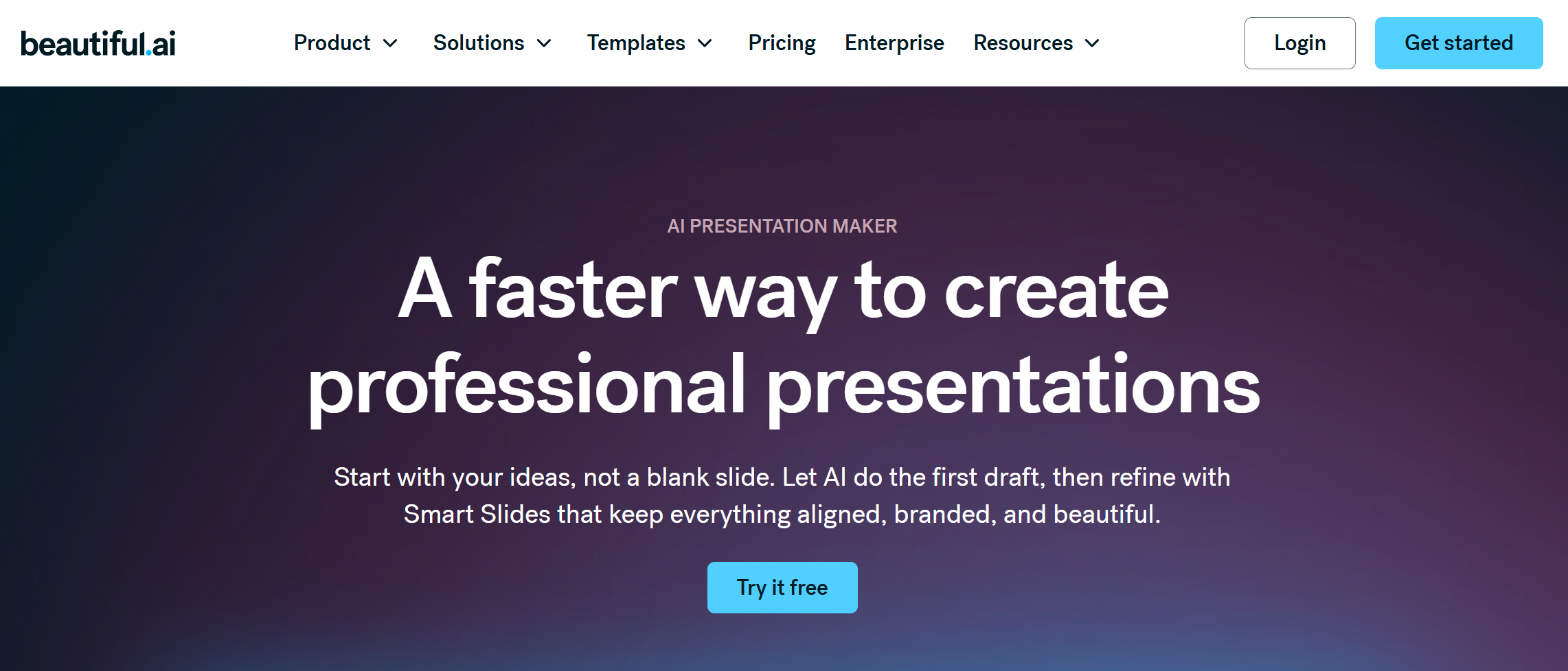 Beautiful.ai homepage