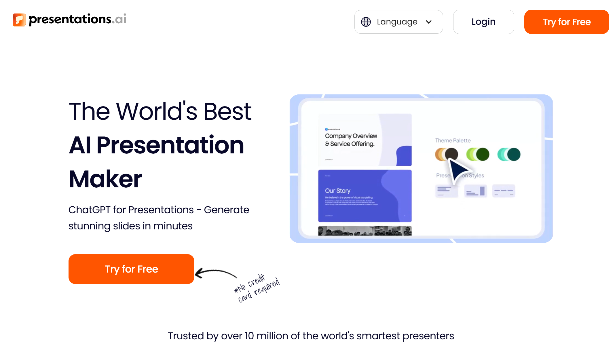 Presentations AI homepage