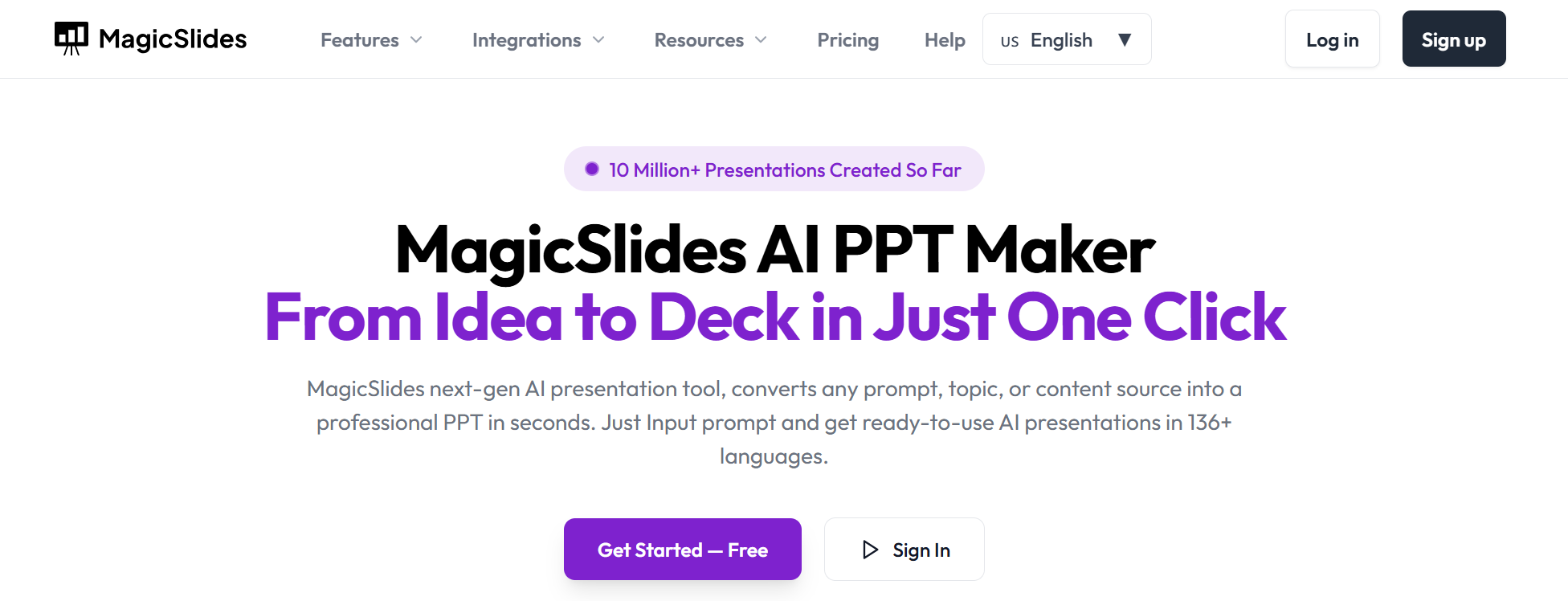 MagicSlides homepage