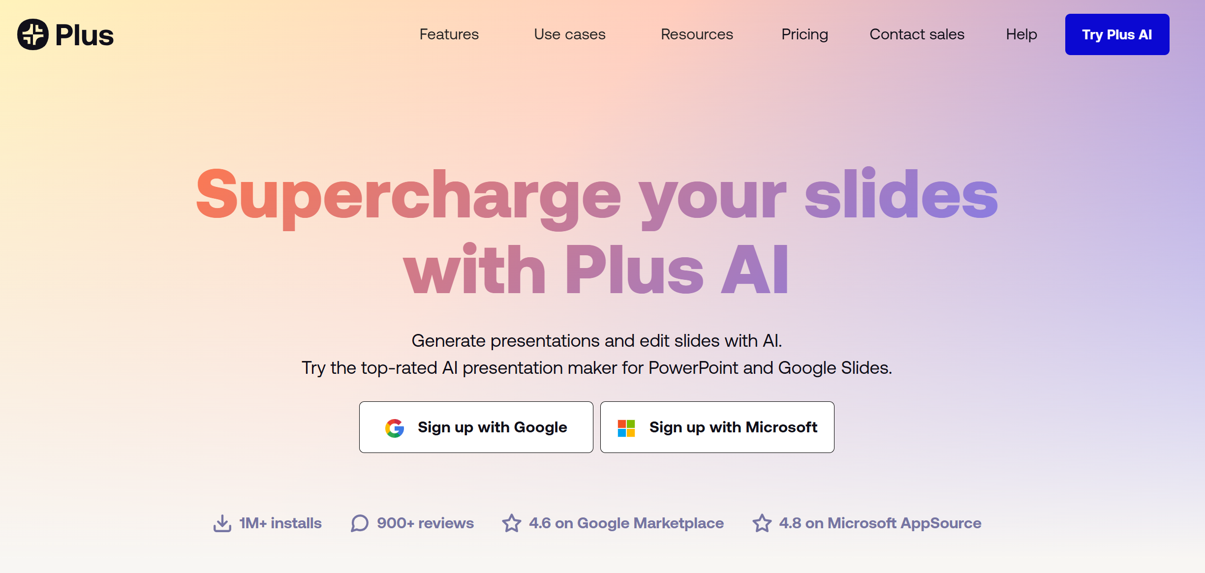plus ai homepage