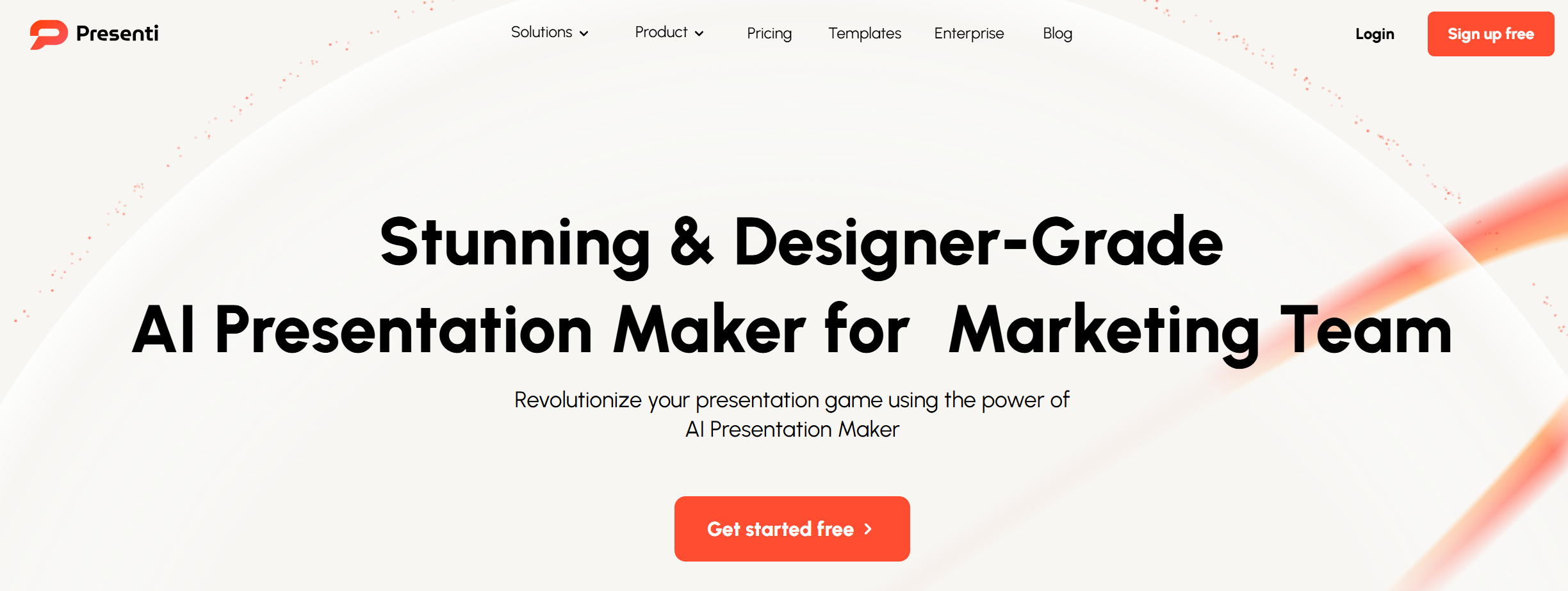 Presenti AI homepage