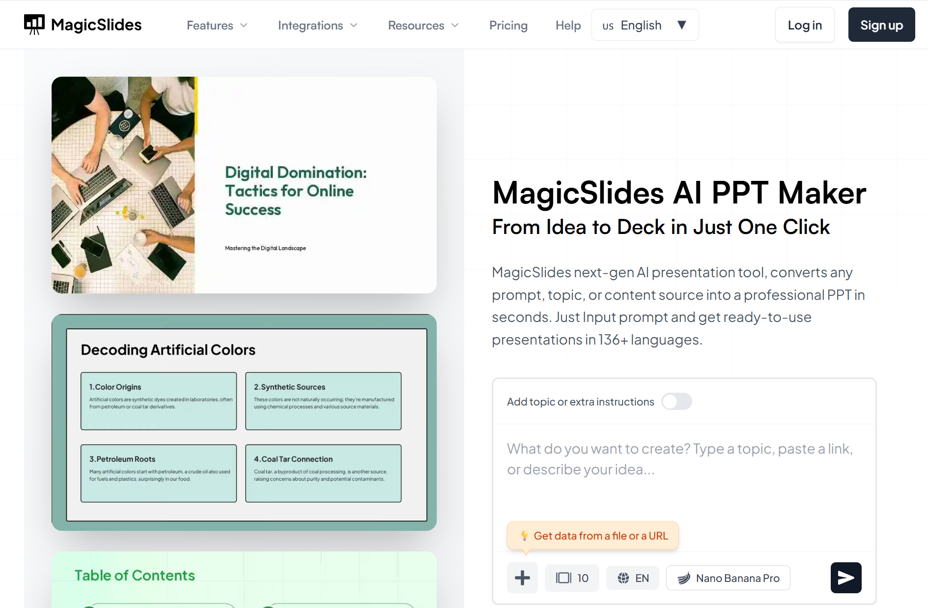 MagicSlides homepage