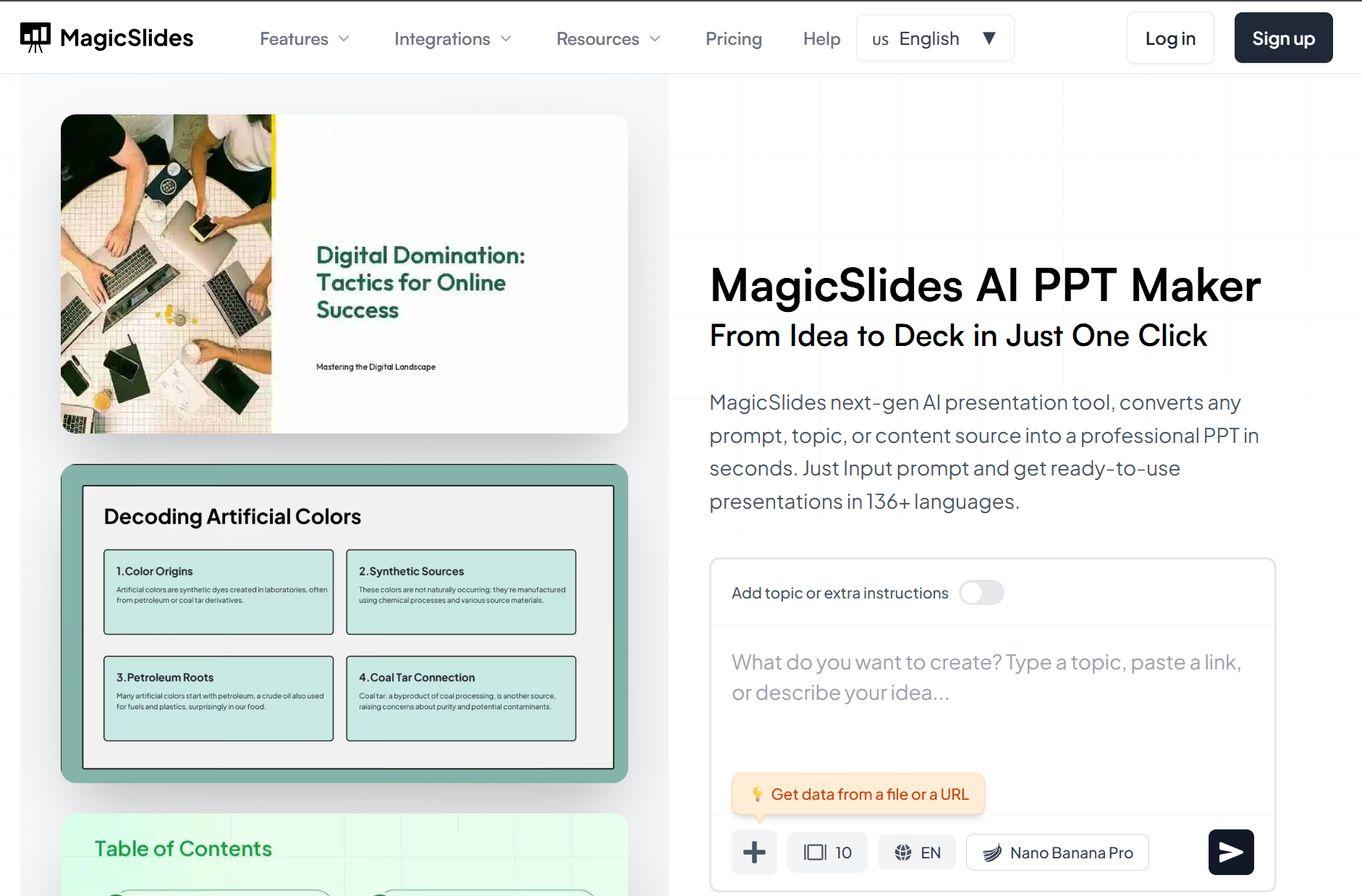 MagicSlides homepage
