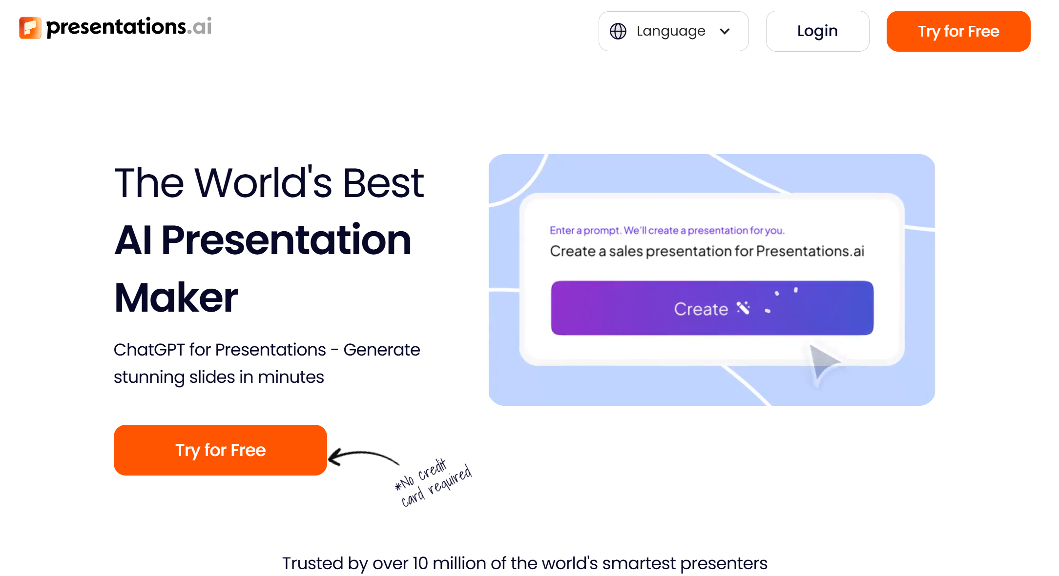 Presentations AI homepage
